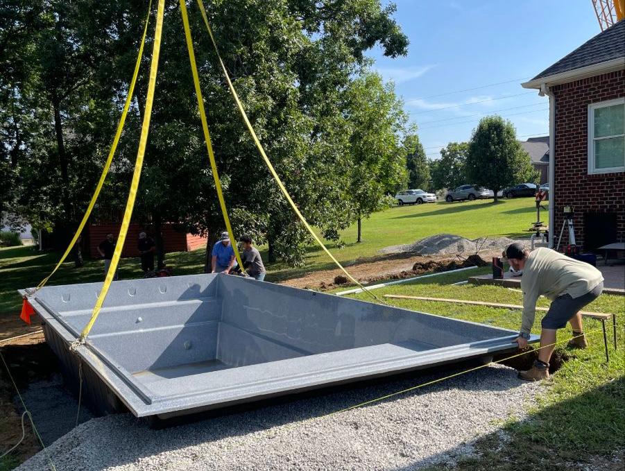 Posicionamento da Piscina de fibra Fiber