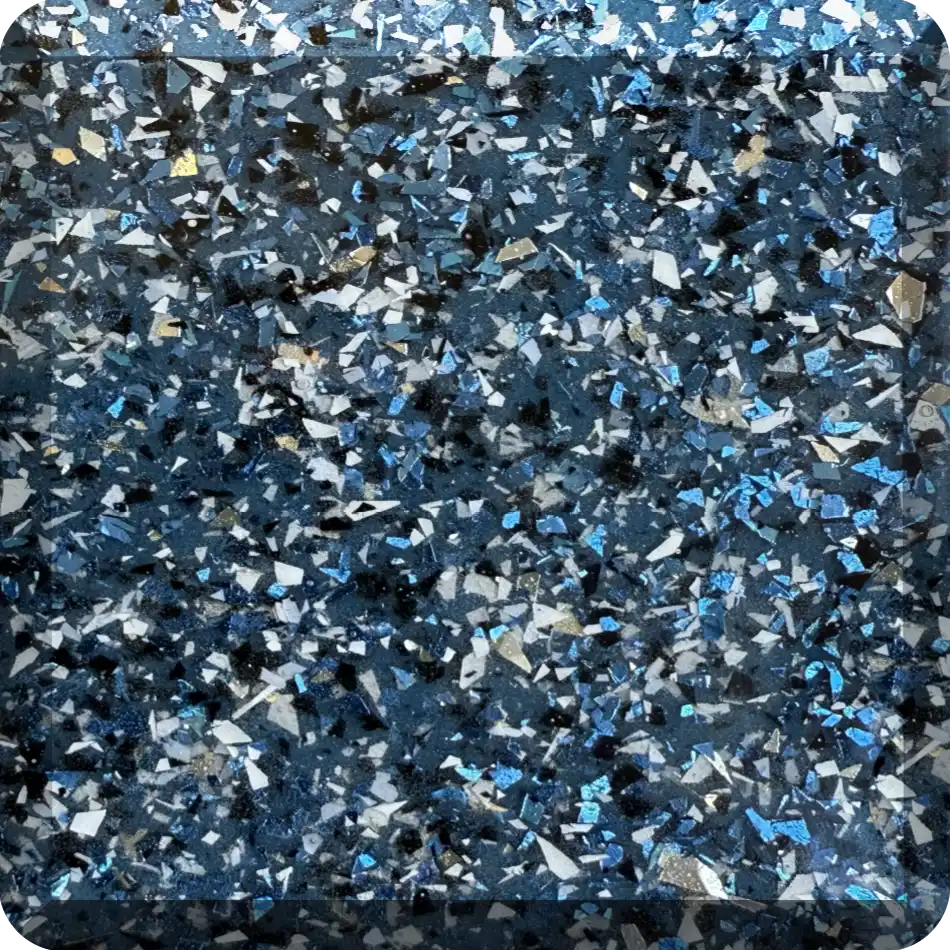 Amostra da cor Deep Blue Platinum