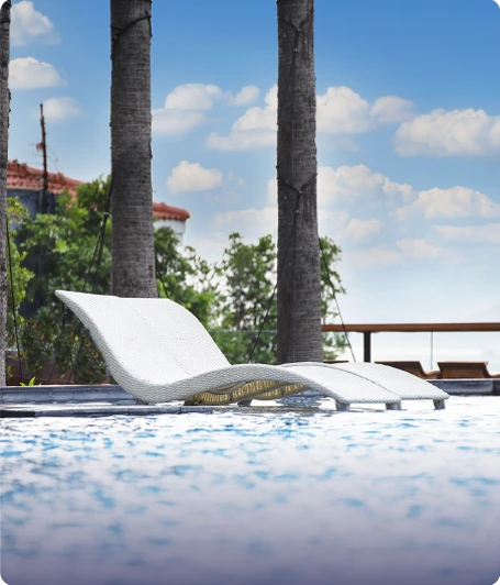 Design de piscina com Tanning Ledge Fiber