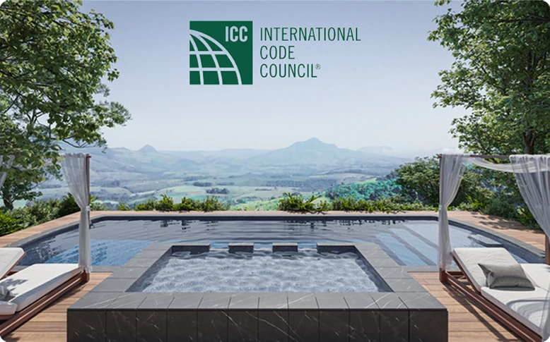 Piscina granitada Fiber com certificação internacional ICC
