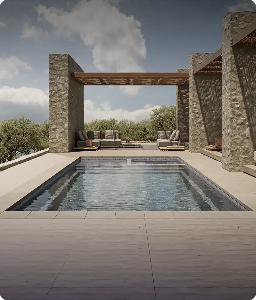 Piscina Prime Fiber com design moderno e sofisticado