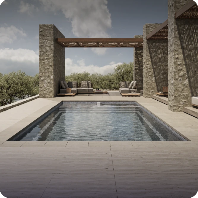 Piscina Prime Fiber com design moderno e sofisticado