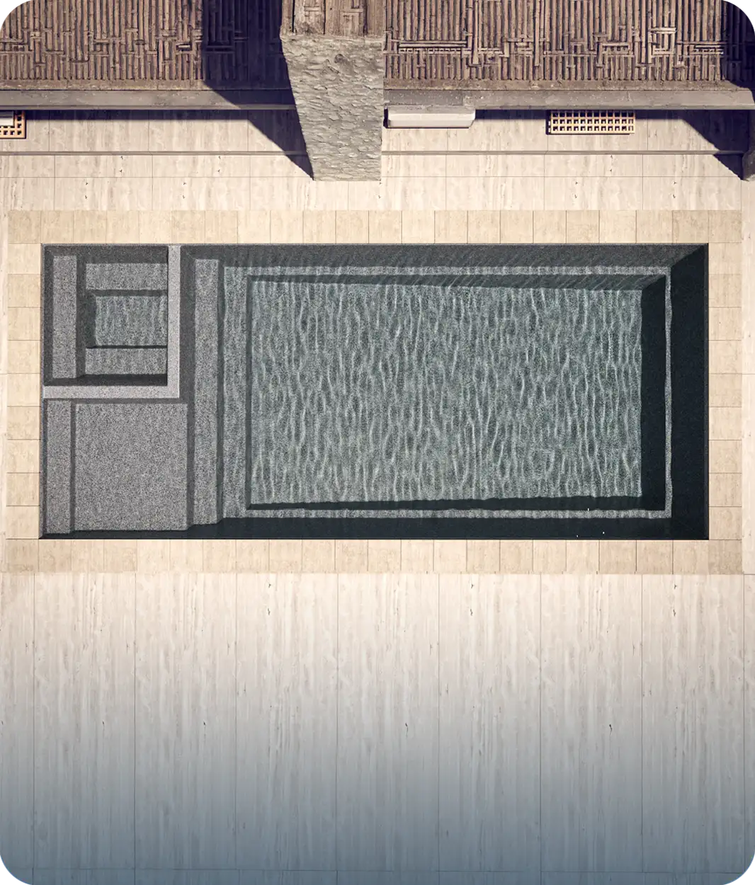 Piscina Granitada® modelo Prime vista de cima — eficiência para construtoras